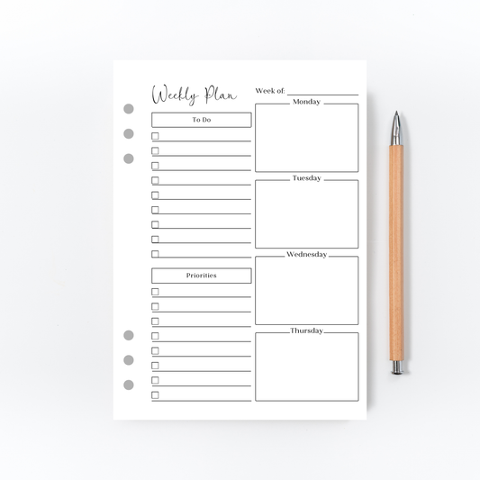 Weekly Plan Page for Bullet Journal