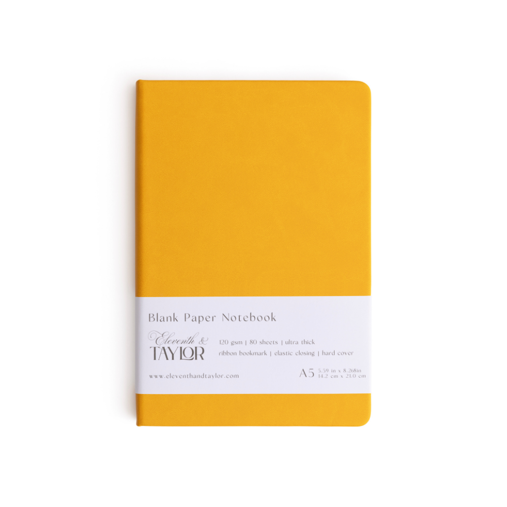 Ocean Blue Hard Cover Blank Page Journal: 120gsm Paper