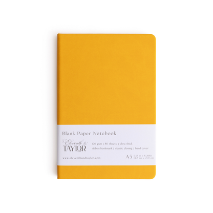 Tangerine Hard Cover Blank Page Journal: 120gsm Paper