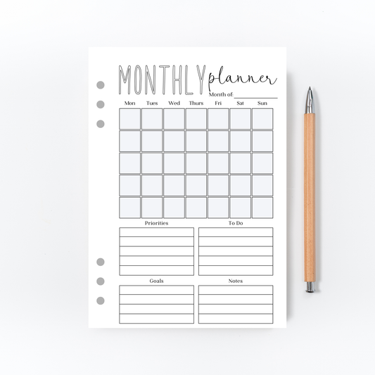 Monthly Plan Page for Bullet Journal
