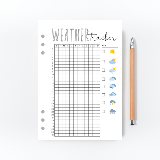 Weather Tracker Page for Bullet Journal