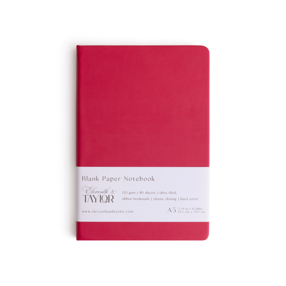 Ocean Blue Hard Cover Blank Page Journal: 120gsm Paper