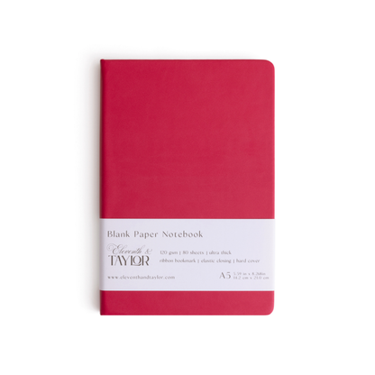 Fuschia Pink Hard Cover Blank Page Journal: 120gsm Paper
