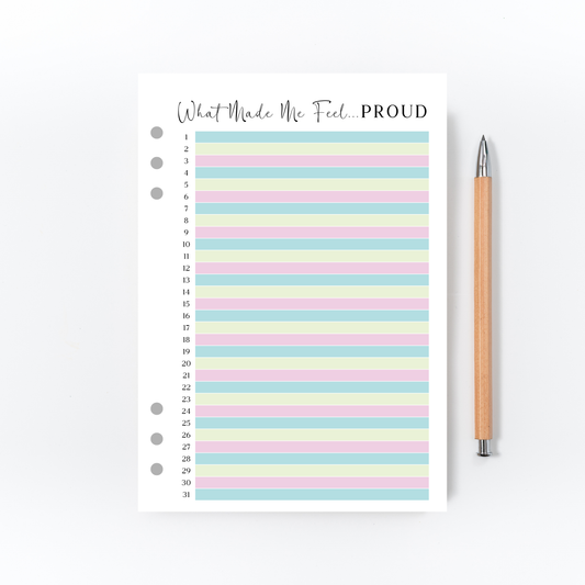 What Made Me Feel Proud Page for Bullet Journal