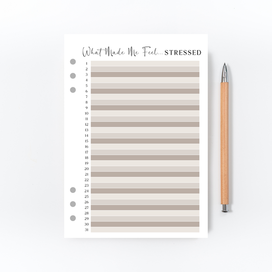 What Made Me Feel Stressed Page for Bullet Journal