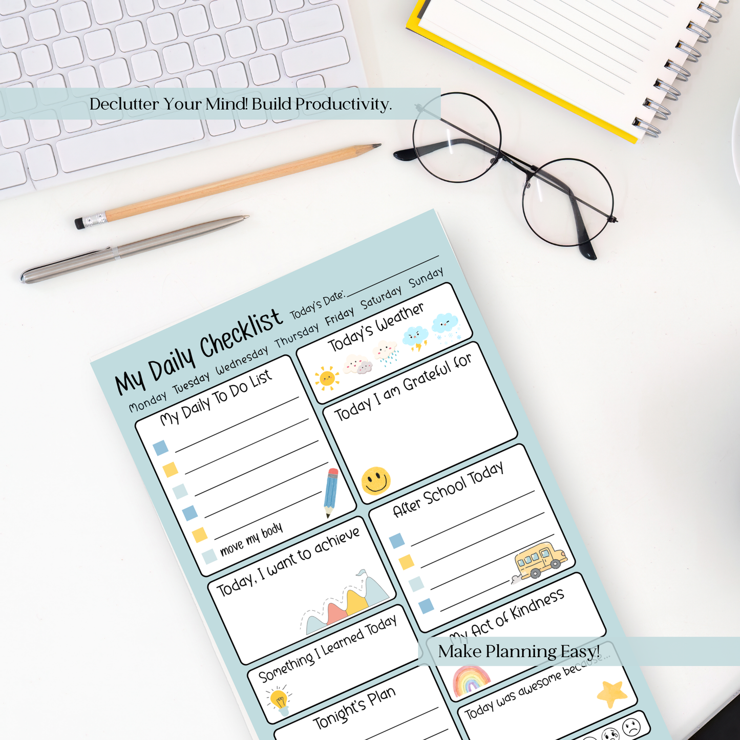 Kids Daily Checklist and Planner