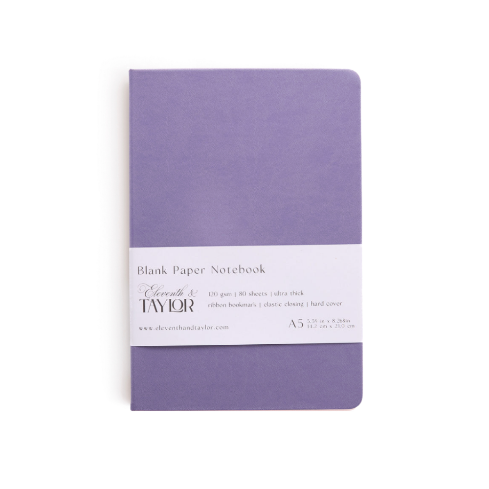 Ocean Blue Hard Cover Blank Page Journal: 120gsm Paper