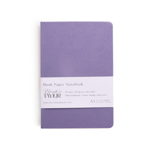 Grape Purple Hard Cover Blank Page Journal: 120gsm Paper