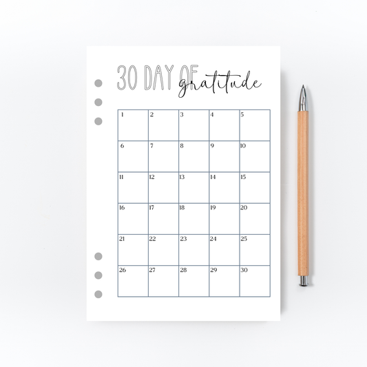 30 Days of Gratitude Page for Bullet Journal