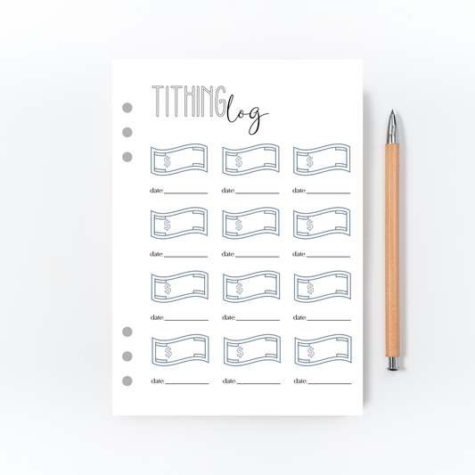 Tithing Log Page for Bullet Journal