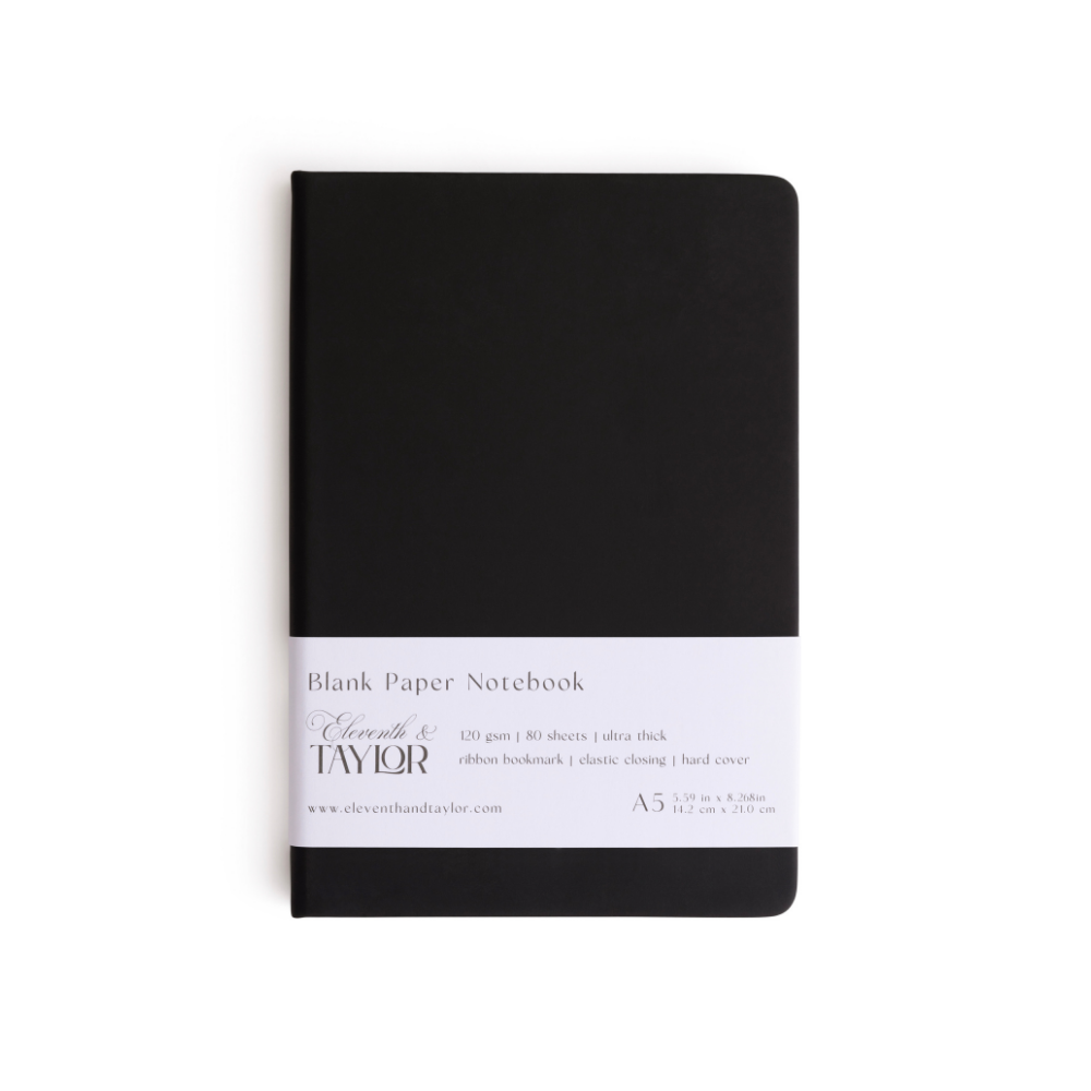 Ocean Blue Hard Cover Blank Page Journal: 120gsm Paper