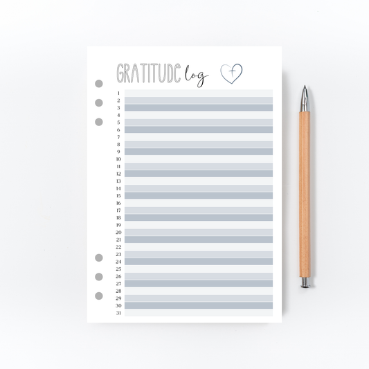 Gratitude Log Page for Bullet Journal