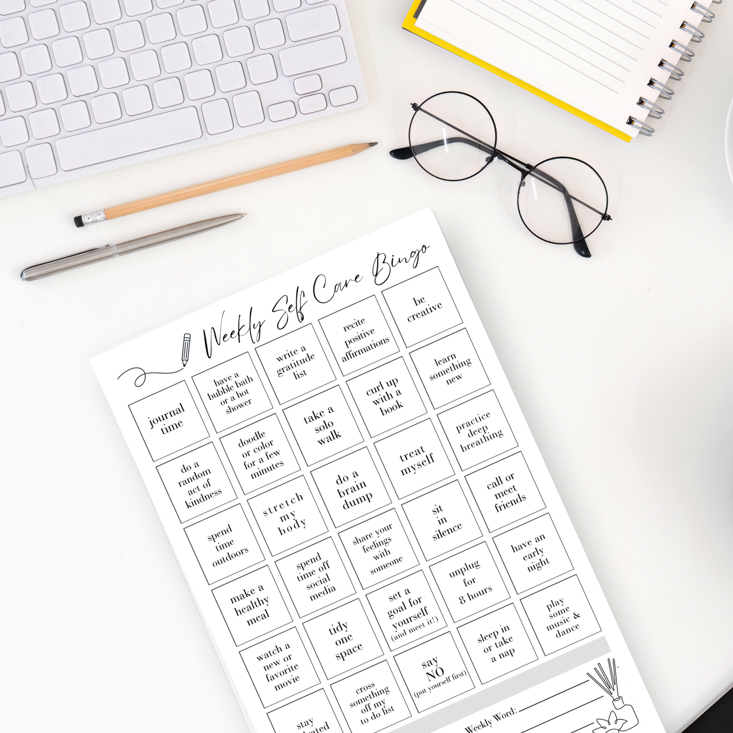 Self-Care BINGO Notepad