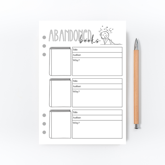 Abandoned Books Page for Bullet Journal