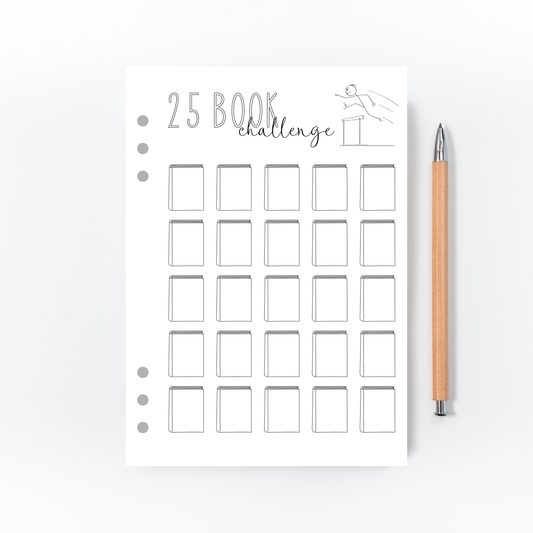 25 Book Challenge Tracker Page for Bullet Journal