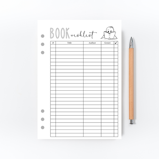 Book Wishlist Page for Bullet Journal