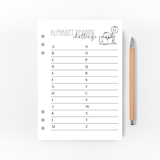 Alphabet Reading Challenge Bullet Journal Page