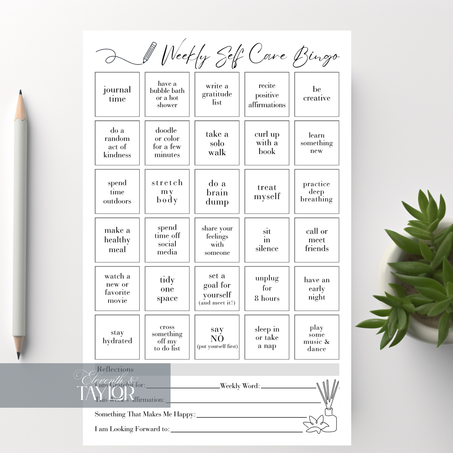 Self-Care BINGO Notepad