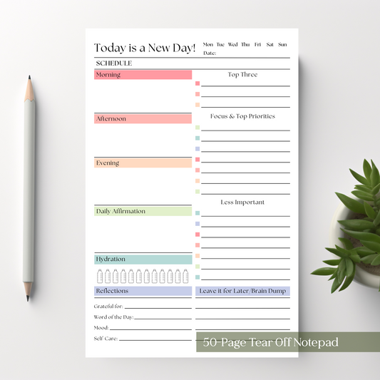 Daily Productivity Planner Notepad