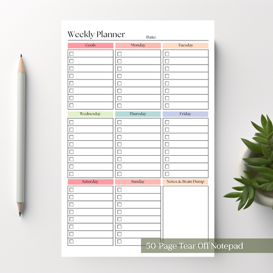 Weekly Task Checklist Notepad