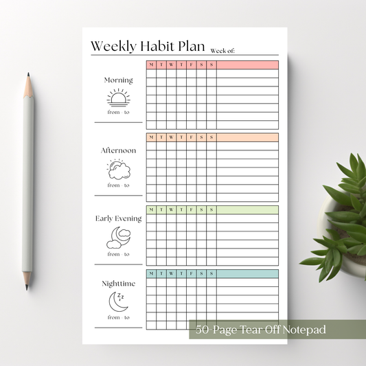 Weekly Habit Tracker Notepad