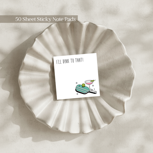 Pickle Ball Themed 50 Sheet Post-It Note Notepad