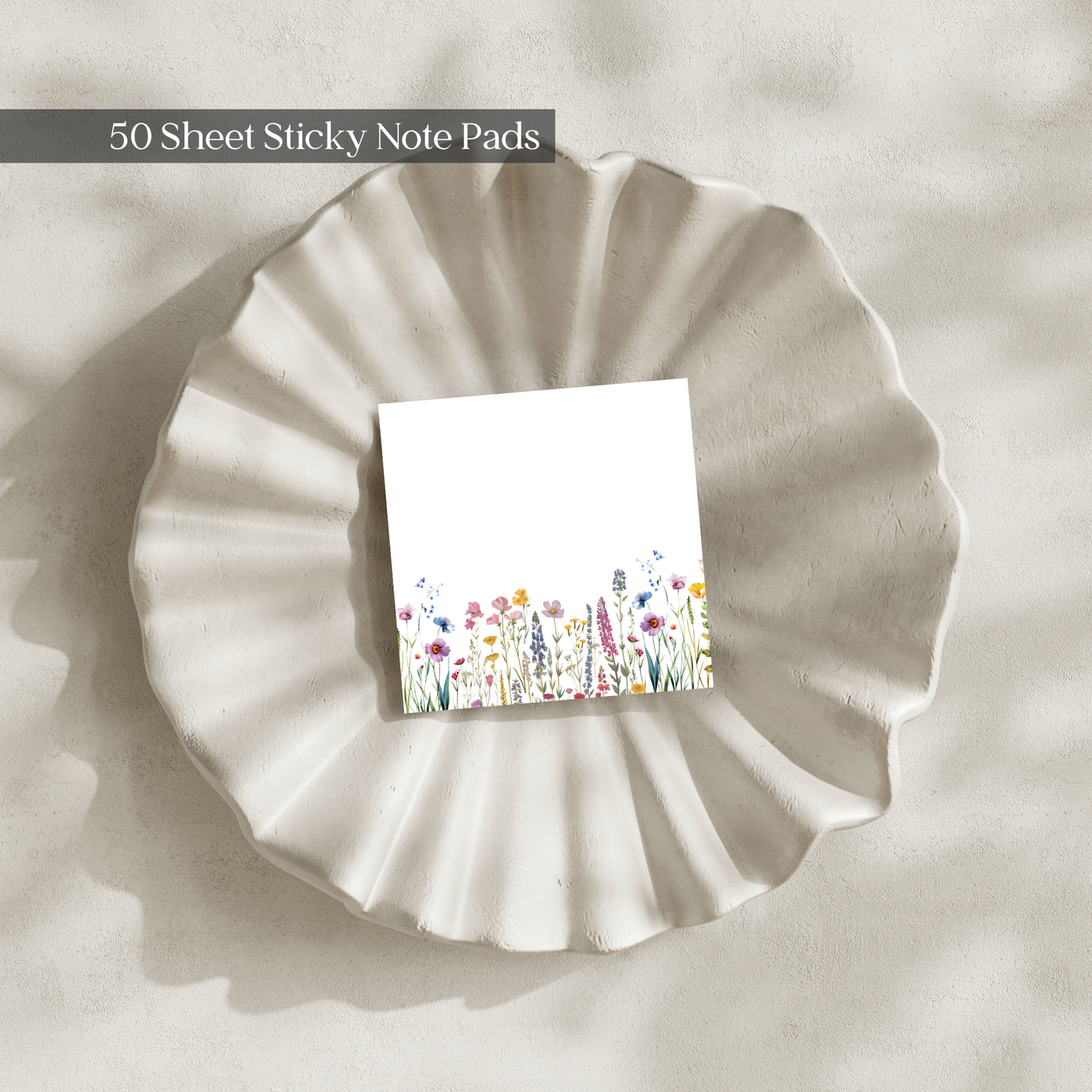 Watercolor Wildflowers: 50 Sheet Post-It Note Notepad