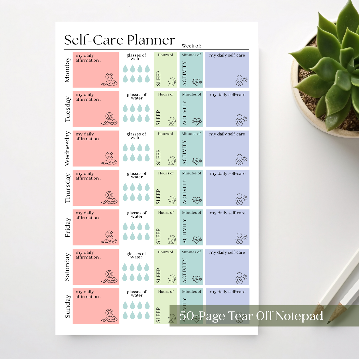 Self-Care Planner Notepad
