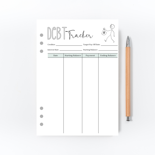 Debt Tracker for Bullet Journal