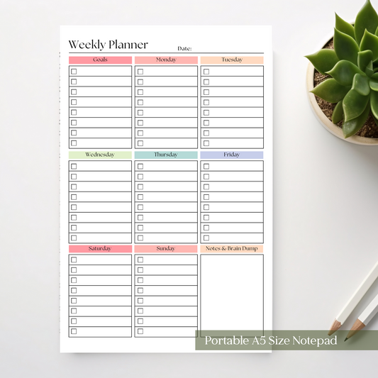 Weekly Task Checklist Notepad