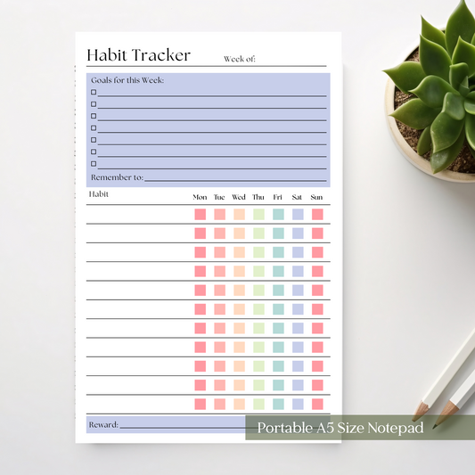 Weekly Habit Tracker Notepad