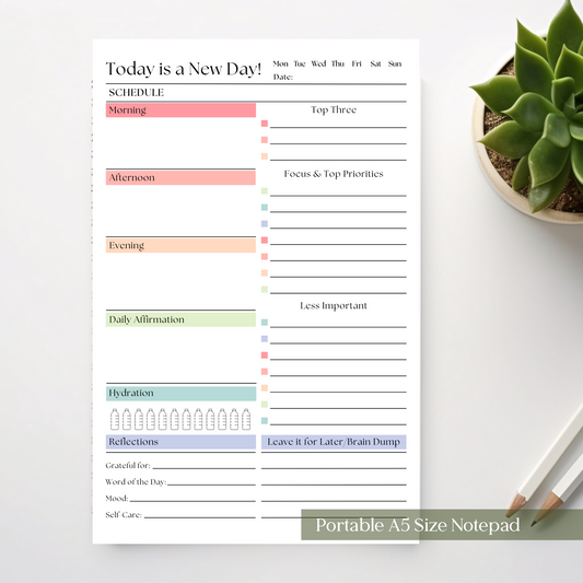 Daily Productivity Planner Notepad