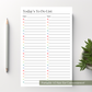 To Do List Notepad