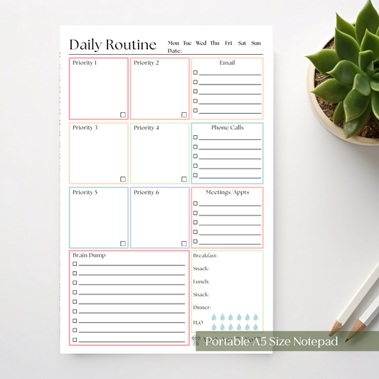 Daily Routine Planner Notepad