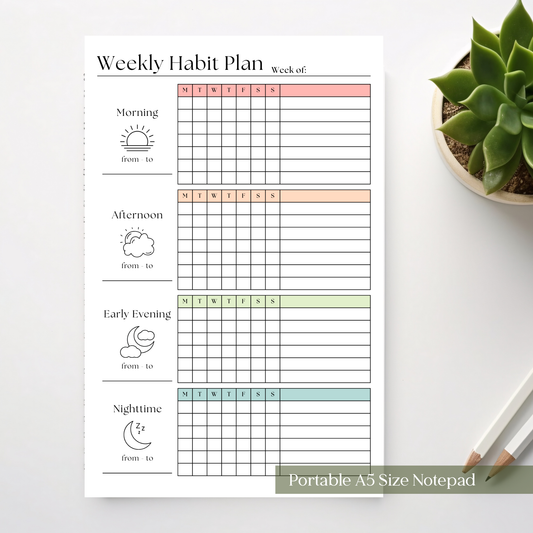 Weekly Habit Tracker Notepad