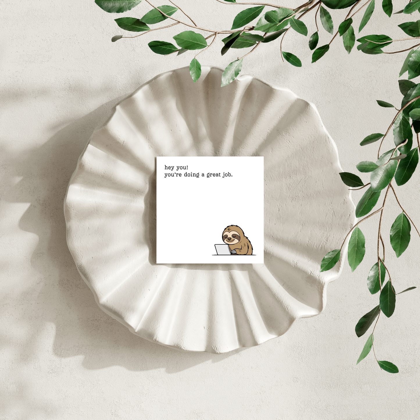 Sloth Themed 50 Sheet Post-It Note Notepad