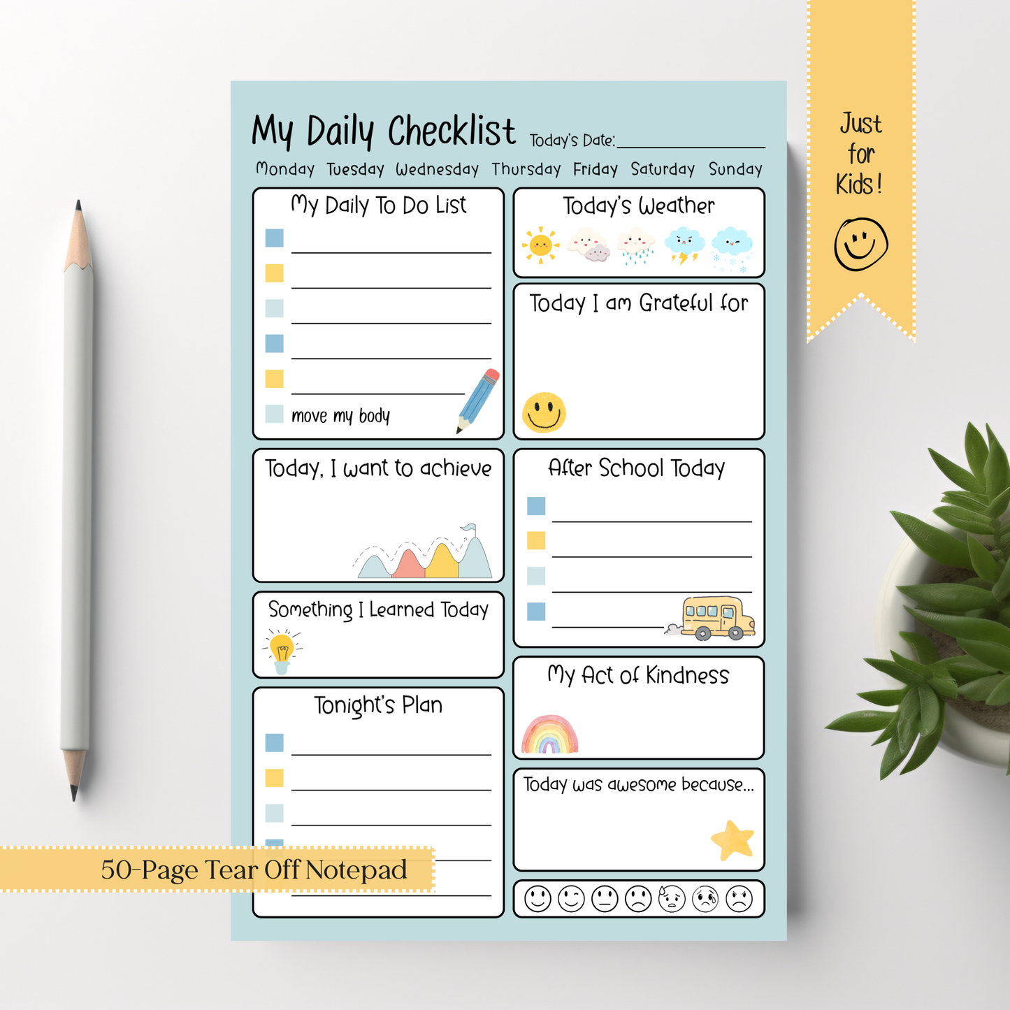 Kids Daily Checklist and Planner