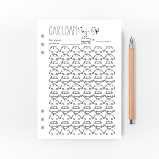 Car Loan Pay Off Tracker for Bullet Journal
