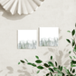 Watercolor Evergreen Silhouette: 50 Sheet Post-It Note Notepad
