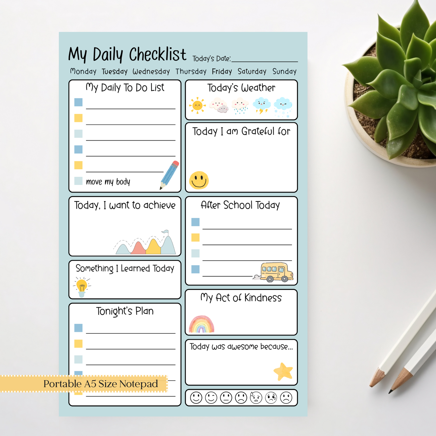 Kids Daily Checklist and Planner
