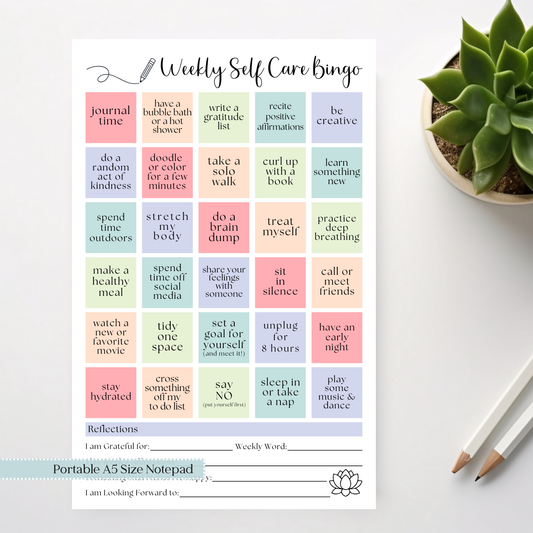Self-Care BINGO Notepad