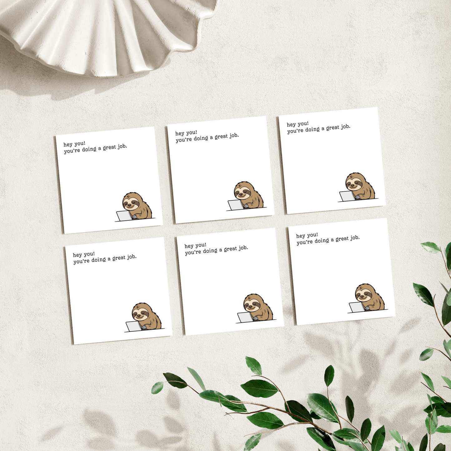 Sloth Themed 50 Sheet Post-It Note Notepad