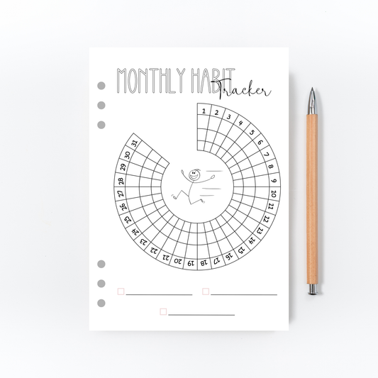 Monthly Habit Wheel Tracker for Bullet Journal