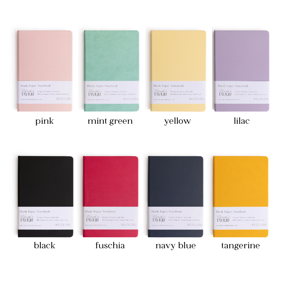 Ocean Blue Hard Cover Blank Page Journal: 120gsm Paper