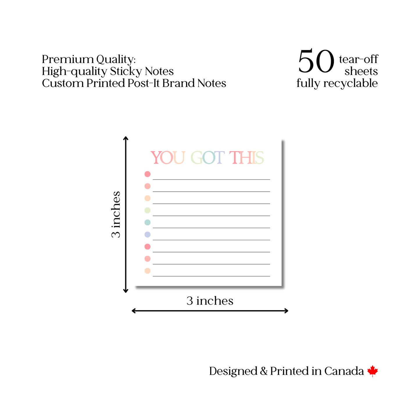 You Got This! To Do List: 50 Sheet Post-It Note Notepad