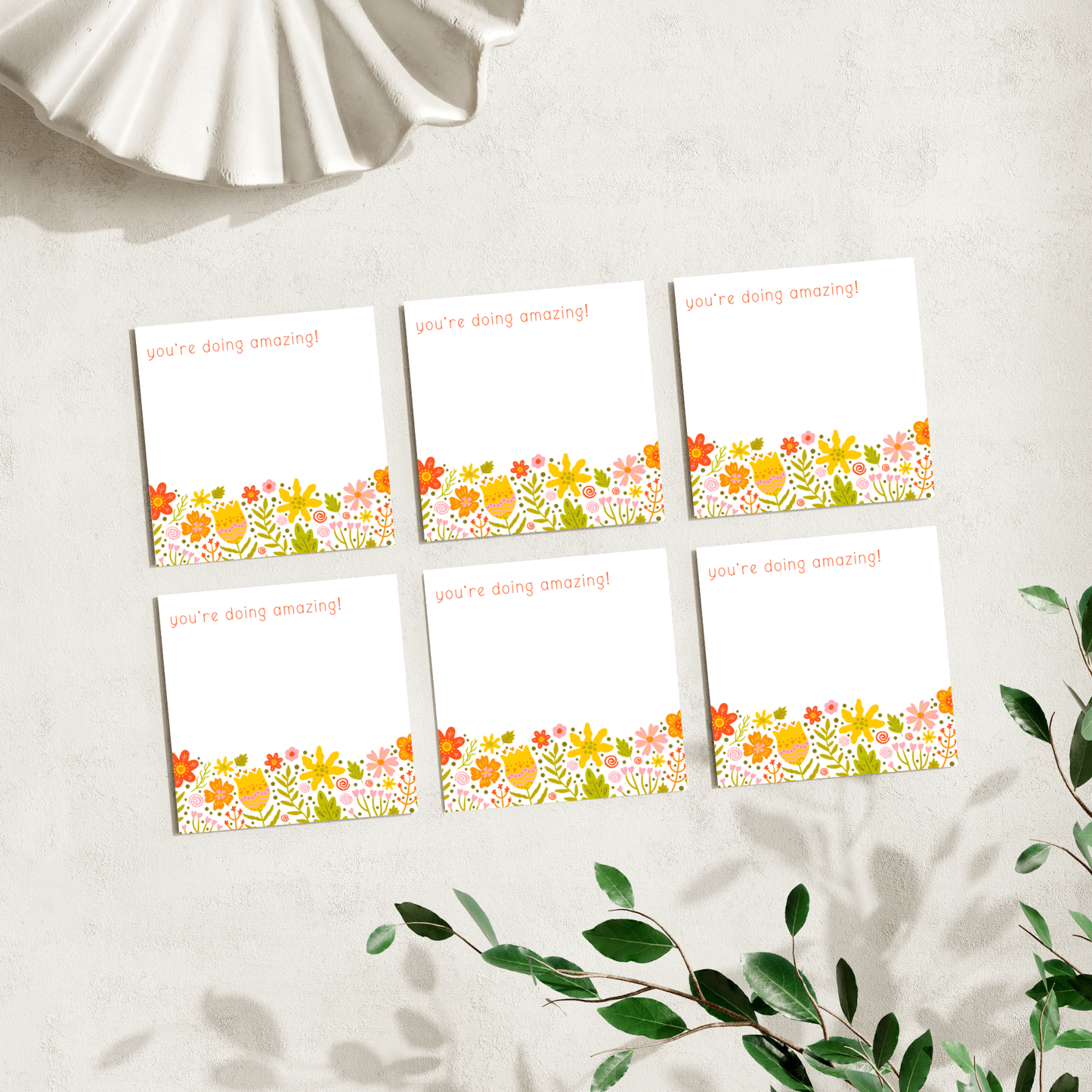Retro Florals: 50 Sheet Post-It Note Notepad