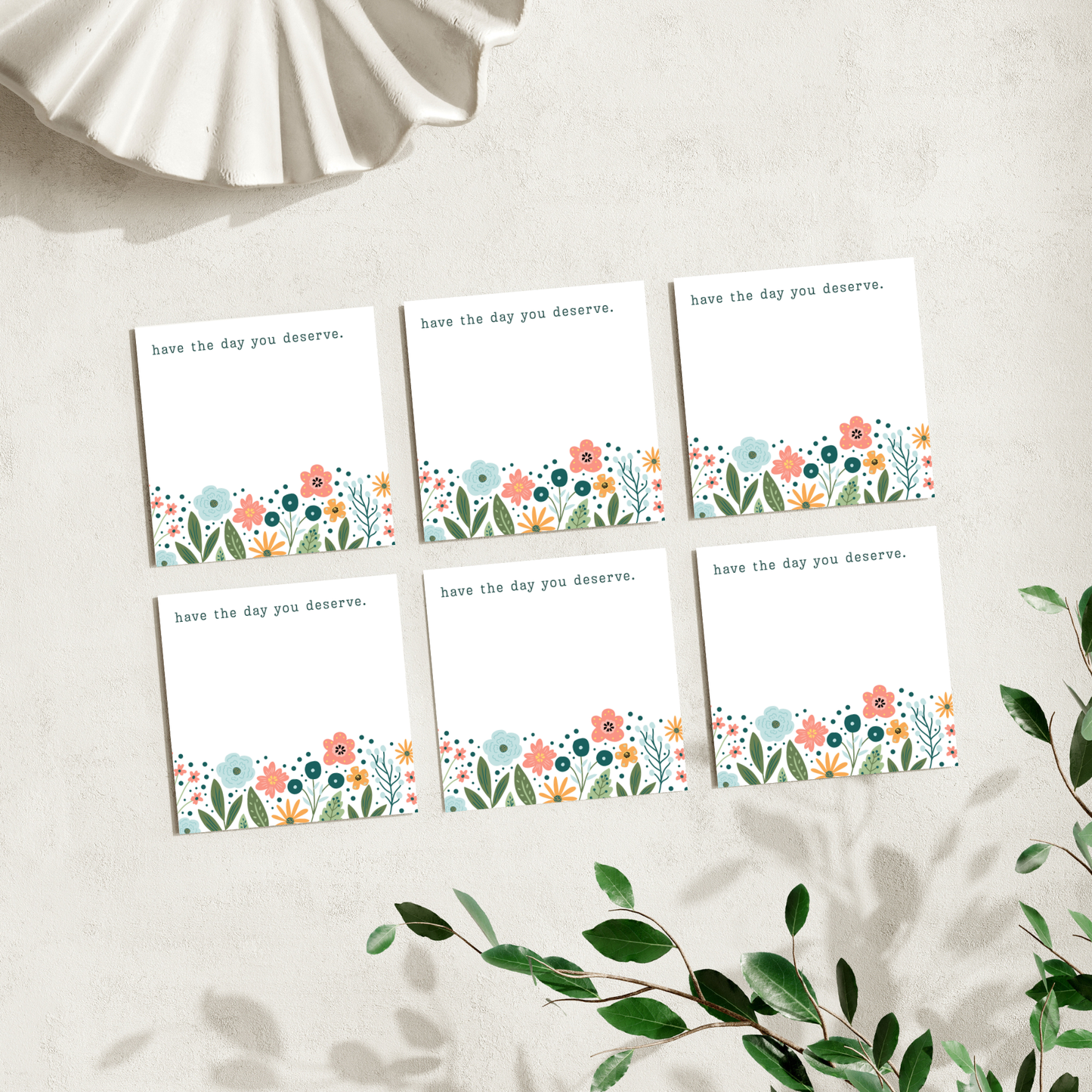 Have the Day You Deserve Retro Floral: 50 Sheet Post-It Note Notepad