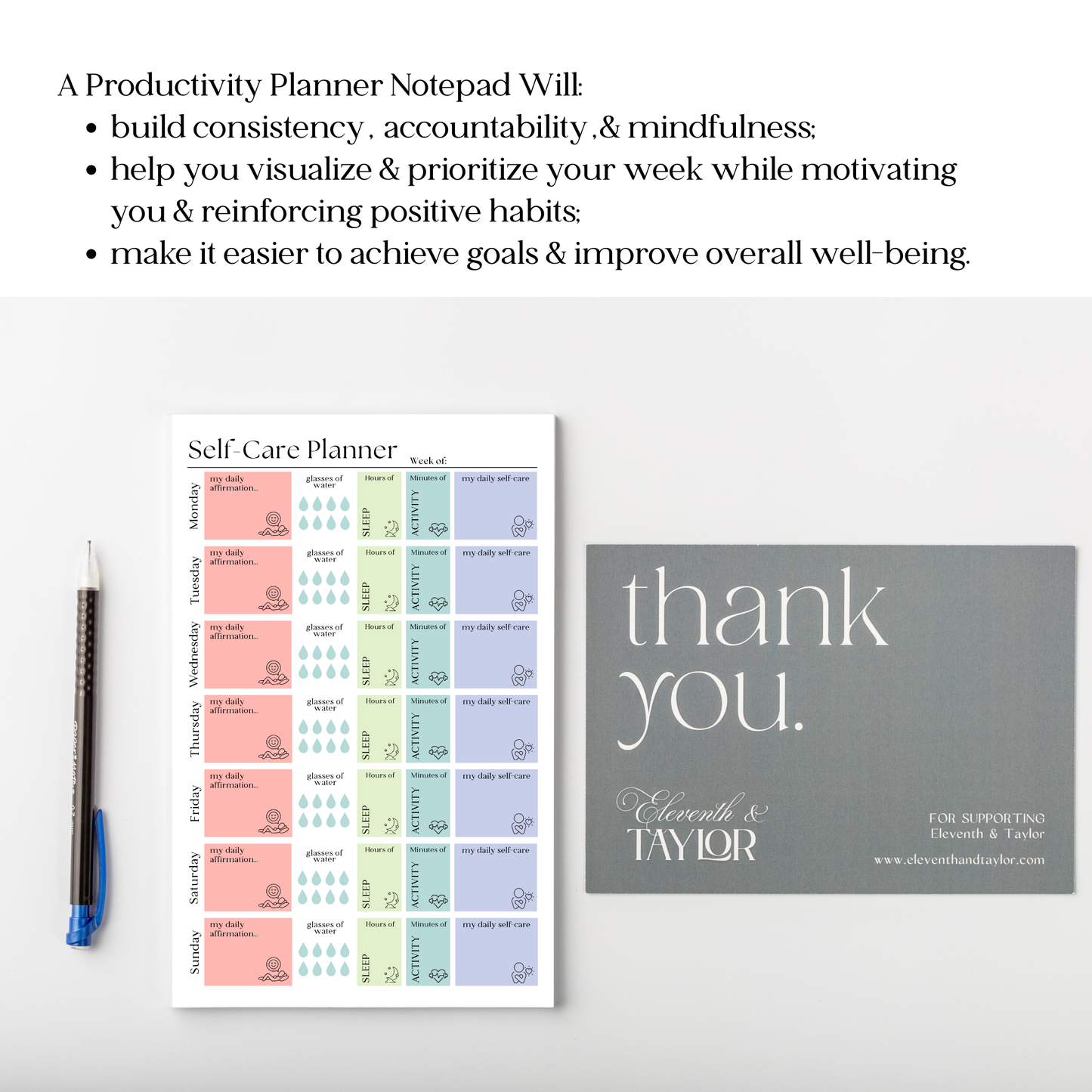 Self-Care Planner Notepad
