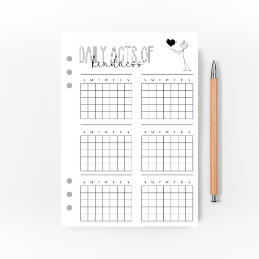 Daily Acts of Kindness Tracker for Bullet Journal