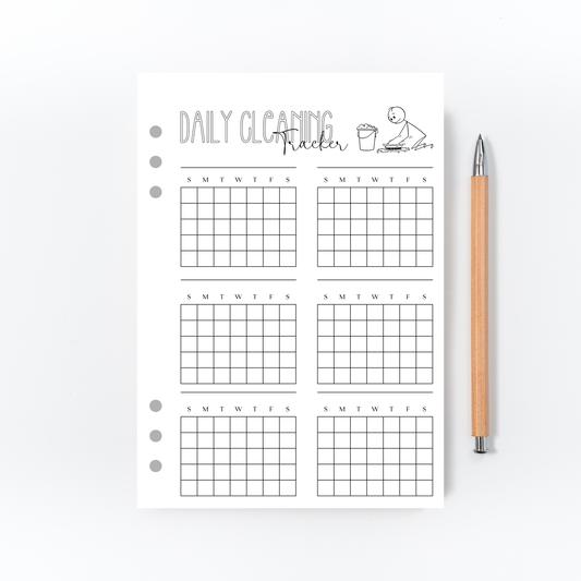 Daily Cleaning Tracker for Bullet Journal